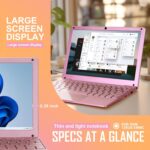 Laptop Computer, Windows 11 Laptop, 8GB+128GB, Intel Celeron Dual core Processors, 10" Laptops, Bluetooth WiFi Webcam HDMI, and Laptop Bag,Mouse, Mouse Pad, Headphone（Rose Gold） - Image 4