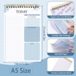 2 Packs To Do List Notepad, Totally 208 Pages To Do List Notebook A5 Undated Daily Planner Notepad with Transparent Cover and Task Checklist Home Office School Supplies, Purple & Blue - Image 3