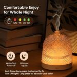 Glass Essential Oil Diffuser, 200ml Ultrasonic Aroma Diffusers with Glass Reservoir Dome & White Plastic Base Lock Color Auto-Off Timer 7 Color Light for Home Office Bedroom Yoga - Image 5