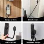 2 Pack Magnetic Remote Leash Control Holder with Security Cable, Retractable Tidy Anti-lost Rope Organizer Easy Installation Stable Suitable for Projector TV Fan and Air Conditioner Remotes (Black) - Image 4