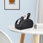 Fintie Remote Control Holder, 5 Compartments Vegan Leather TV Remoter Caddy Desktop Organizer Makeup Brush Holder Storage Fits TV Remotes, Media Controllers, Office Supplies(Black) - Image 5