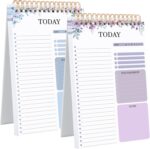 2 Packs To Do List Notepad, Totally 208 Pages To Do List Notebook A5 Undated Daily Planner Notepad with Transparent Cover and Task Checklist Home Office School Supplies, Purple & Blue - Image 2