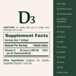 Nature's Bounty Vitamin D3 1000 IU, Immune Support, Helps Maintain Healthy Bones, 250 Rapid Release Softgels - Image 6