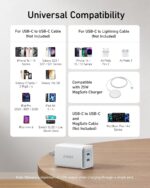 Anker 47W USB C Nano Charger, 2 Port Compact Foldable GaN Charger for iPhone 16/15, Galaxy, Pixel, Compatible with MagSafe (White) - Image 7