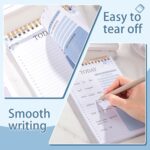 2 Packs To Do List Notepad, Totally 208 Pages To Do List Notebook A5 Undated Daily Planner Notepad with Transparent Cover and Task Checklist Home Office School Supplies, Purple & Blue - Image 8