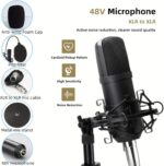 K800 Podcast Equipment Bundle, 48V Phantom Power with XLR Microphone Interface, 3 Customize Sound Pads, Voice Changer with Studio Microphone -Perfect for Recording, Singing, Streaming and Gaming - Image 3