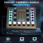 Podcast Equipment Bundle Audio Interface, DJ Mixer, BM-800 Condenser Microphone, Studio Equipment with Mic Arm, Bluetooth for Streaming, Voice Over, Singing, PC - Image 3