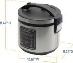 West Bend Rice & Grain Multi Cooker Programmable with 9 Preset Functions, Features Delay Start and Keep Warm Functions and Steam Basket, 20 Cups Cooked, Stainless Steel - Image 7
