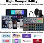 K800 Podcast Equipment Bundle, 48V Phantom Power with XLR Microphone Interface, 3 Customize Sound Pads, Voice Changer with Studio Microphone -Perfect for Recording, Singing, Streaming and Gaming - Image 7