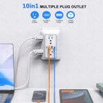 Outlet Extender Surge Protector - 6 Outlet Splitter with 4 USB Ports (2 USB C), Multiple Plug Expander Wall Charger, 3 Sided Multi Plug Wall Adapter Power Strip for Home Office Kitchen Travel - Image 3