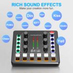 Podcast Equipment Bundle Audio Interface, DJ Mixer, BM-800 Condenser Microphone, Studio Equipment with Mic Arm, Bluetooth for Streaming, Voice Over, Singing, PC - Image 6