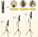 Torjim Softbox Photography Lighting Kit, 16'' x 16'' Professional Softbox Lighting Kit with 85W 3000-7500K LED Bulbs, Studio Lights for Photography/Video Recording/Live Streaming/Portraits Shooting - Image 5