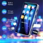 96GB Mp3 Player with Bluetooth 5.0 - Aiworth Portable Digital Lossless Music MP3 MP4 Player for Kids with FM Radio HD Speaker for Sports Running Super Light Metal Shell Touch Buttons - Image 5