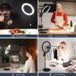 Desk Ring Light with Stand, 10.5'' Selfie Phone Light for Video Recording, Adjustable Circle Ringlight for Computer Laptop Zoom Meeting, Conference Video Calls, Podcast, Streaming, Photography - Image 3