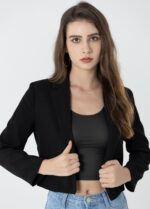 Beninos Womens Casual Blazers Open Front Cropped Blazer Jacket - Image 4