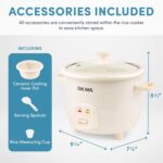AROMA CoreCoat Pot-Style Rice Cooker with One-Touch Control and Non-Stick Ceramic Coating (6 Cups Cooked, 3 Cups Uncooked) - Image 5
