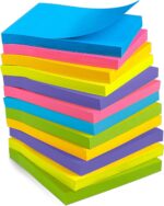 OHOME Sticky Notes - 12 Pads, 3”x3” - Colorful Self-Stick Post Notes Bulk - Office Desk Accessories | Teacher Classroom Must Haves,Aesthetic School Supplies for Home,Stocking Stuffers for Women - Image 2