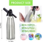 Soda Siphon 1L Premium Sparkling Water Maker - Aluminum Portable Seltzer Machine for Home, Bar, Cocktails, Coffee, Tea,Uses 8g C02 cartridges (Not Included) - Image 7