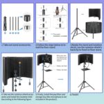 Dmsky Microphone Isolation Shield with Pop Filter & Tripod Stand, Foldable Mic Shield with Triple Sound Insulation, High Density Mic Sound Shield for Recording Studio, Podcasts, Singing, Broadcasting - Image 7