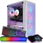 STGAubron Gaming PC Computer Desktop, GTX 1660 Ti 6G GDDR6, Intel Core I7 up to 3.9 GHz, 16G RAM, 512G SSD, WiFi, BT 5.0, RGB Fan x 6, RGB BT Sound Bar, Windows 10 Home,White - Image 2