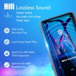 96GB Mp3 Player with Bluetooth 5.0 - Aiworth Portable Digital Lossless Music MP3 MP4 Player for Kids with FM Radio HD Speaker for Sports Running Super Light Metal Shell Touch Buttons - Image 3