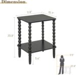 End Tables Set of 2, Small Side Table with Storage Shelf, Nightstands for Bedroom Set of 2 for Living Room, Office and Small Spaces (Black) - Image 4