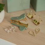 Aesthetic Desk Accessories Set - A Complete Desktop Organizer Set For Women Enhances Any Office Decor - An Office Supplies Kit w Gold Finish incl. Pen Holder, Scissors, Stapler, Tape Dispenser & More - Image 8