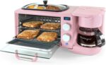 Nostalgia 3-in-1 Retro Breakfast Station - Includes 5 Cup Coffee Maker, Non-Stick Ceramic Griddle, and 4-Slice Toaster Oven - Built-In Timer, Reusable Coffee Filter, Space-Saving Design - Pink - Image 2