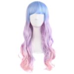 MapofBeauty Beautiful Long Wavy Harajuku Style Cosplay Wig (Light Blue/Light Purple/Pink) - Image 2