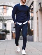 COOFANDY Men's Crew Neck Sweater Slim Fit Lightweight Sweatshirts Knitted Pullover for Casual Or Dressy Wear - Image 4