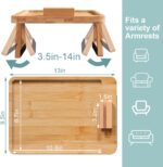 Couch Arm Tray with 360°Phone,Bamboo Folding Sofa Tray,Sofa Armrest Trays Clip-On Couch Desk for Drinks,Snacks,Phone,Remote Control（Natural） - Image 6