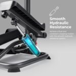 Sunny Health & Fitness Total Body 2-in-1 Smart Stepper Machine for Home with Handlebar and Resistance Bands, Total Body Workout, Adjustable Hydraulic, LCD Monitor, Non-Slip Pedals – 330 LB Max Weight - Image 6