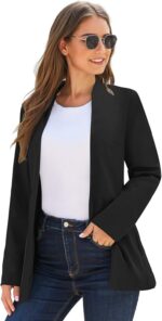 luvamia Women's Casual Long Sleeve Lapel Button Slim Work Office Blazer Jacket - Image 8