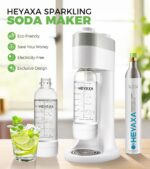 Sparkling Water Maker, Soda Maker Machine for Quickly Creating Refreshing Soda, Includes 2x BPA-Free 1L Carbonation Bottle, Compatible with 60L CO2 Carbonator (White, 1 L) - Image 3