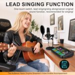 Podcast equipment bundle, with live sound card audio mixer, equipped with 3.5mm microphone, podcast microphone bundle for streaming content creation, recording, singing, and live broadcasting - Image 7