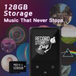 128GB MP3 Player with Bluetooth, Portable Music Player with Built-in Speaker, Enjoying Your Digital Music and Audiobooks Anytime,Includes FM Radio,Recorder,E-Book,and Comes with Earphones - Image 4