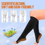 Copper Compression Socks for Women & Men Open Toe 15-20mmHg is Best Support for Circulation Recovery and All Day Wear - Image 6