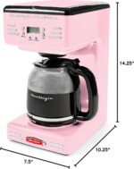 Nostalgia Retro 12-Cup Programmable Coffee Maker With LED Display, Automatic Shut-Off & Keep Warm, Pause-And-Serve Function, Pink - Image 11