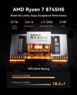 ACEMAGICIAN W1 Mini Gaming PC AMD Ryzen 7 8745HS Mini PC 32GB DDR5 1TB PCIe 4.0 M.2 SSD Mini Computers(8C/16T, up to 4.9GHz), Desktop Computers Radeon 780M, 8K@60Hz USB4/WiFi6/BT5.2/Dual Channel - Image 3