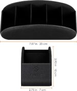 Fintie Remote Control Holder, 5 Compartments Vegan Leather TV Remoter Caddy Desktop Organizer Makeup Brush Holder Storage Fits TV Remotes, Media Controllers, Office Supplies(Black) - Image 8