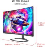 Sceptre Curved 24.5-inch Gaming Monitor up to 240Hz 1080p R1500 1ms DisplayPort x2 HDMI x2 Blue Light Shift Build-in Speakers, Machine Black 2023 (C255B-FWT240) - Image 6