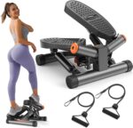 Niceday Twist Stepper for Exercise at Home, Mini Stair Stepper with Resistance Bands at Home Workout Equipment with 300LBS Loading Capacity, Hydraulic Fitness Stepper with LCD Monitor Gray - Image 2