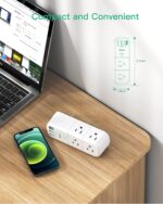 Outlet Extender with Rotating Plug, Mifaso Surge Protector 6 AC Multi Plug Wall Outlets and 3 USB Ports, 1800 Joules, 3-Sided Swivel Power Strip Spaced Splitter for Home, Travel, Dorm Room Essentials - Image 7