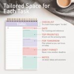 Sweetzer & Orange Daily & Weekly To Do List Notepad – Undated Work Planner & Organizer with Wish List Section, 52-Sheet Coiled Task Pad for Productivity – MAUVE To Do List Notebook for Work - Image 5