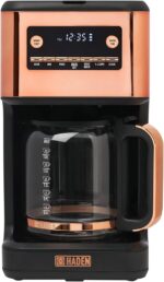 HADEN Generous Brew 14 Cup Coffee Maker with 120 Minute Keep Warm, Delay Brew, Adjustable Strength, Programmable Clock, and Anti Drip, Black/Copper - Image 2