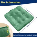 Floor Pillow, Memory Foam Meditation Cushion, Floor Pillows for Adults Sitting, Large Square Seat Cushion for Yoga, Living Room, 20x20 Inch (Green) - Image 8