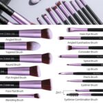 BS-MALL Makeup Brushes Premium Synthetic Foundation Powder Concealers Eye Shadows 14 Pcs Purple for Makeup Beginner or Professional with Travel Case - Image 5