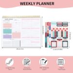 Weekly To Do List Notepad, 8.5''x11'' Weekly Desk Planners with 52 Tear Off Sheets Undated Planner Habit Tracker & Productivity Organizer for Home and Work, Pink - Image 4