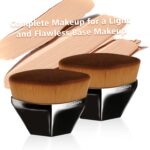 Foundation Makeup Brush Flat Top Kabuki Hexagon Face Blush Liquid Powder Foundation Brush for Blending Liquid, Cream or Flawless Powder Cosmetics with Bonus Protective Case (Black) - Image 7