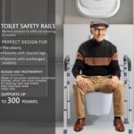 Toilet Safety Rails, Adjustable Toilet Frame for Elderly, Seniors, Handicap & Disabled, Foldable Handicap Toilet Handles Fit Any Toilets (300 LB) - Image 6